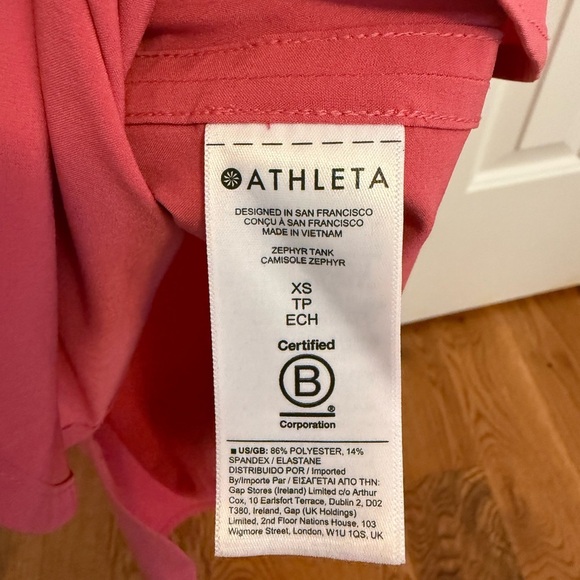 Athleta Zephyr Tank Top Rose Pink Size XS Travel Hiking Athleisure - Picture 4 of 10